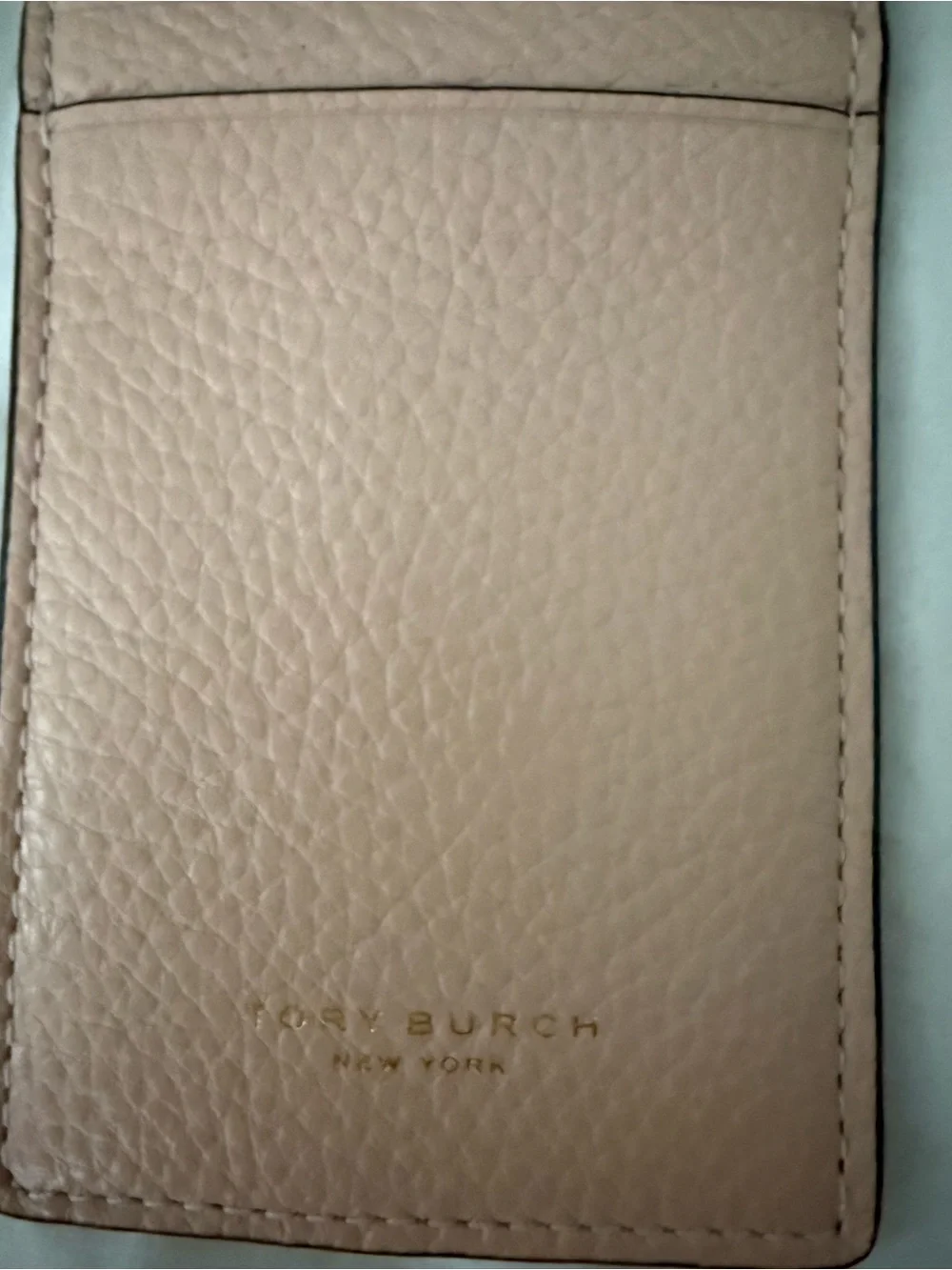 Leather Card Holder with Gold Chain - Blush New
